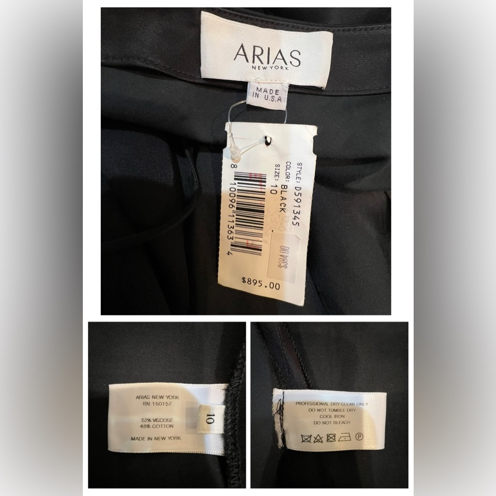 Arias Women’s Black Draped One-Shoulder Gown - Picture 10 of 10